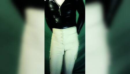 Original Pussycat Collection, cream coffee colored pants