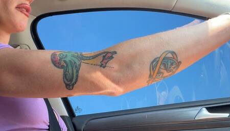 Driving 70mph and Stroking my Girl Cock Until I Cum