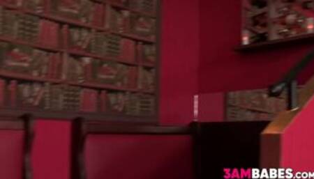 Kate Rusland touches her petite body before plowing