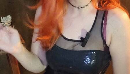 Filling my lungs before going out - Red cigarette, red lips