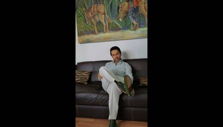 Gio's green sheer socks and garters