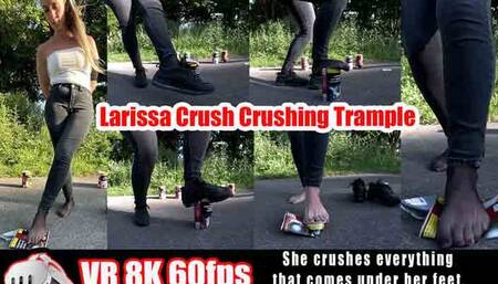 VR 3D 8K 180 60 fps | Larissa Crush Crushing Trample: She crushes everything that comes under her feet Here she crushes a few cardboard boxes with her Nikes, nylons, and barefoot