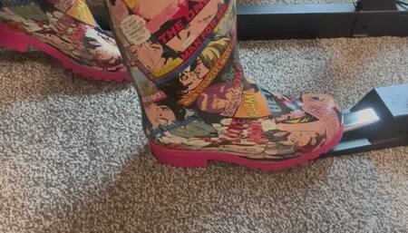 Stella In Comic Book Boots Pedal Pumping and Shaking
