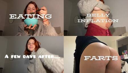EATING-BELLY INFLATION-FARTS (a day with me)
