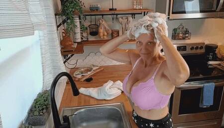 Charlee's Sink Hair Washing and Conditioning