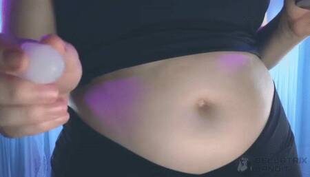 Temperature play time with my belly ice cubes in belly button