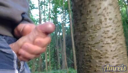 Fuck, I couldn't hold back and came in the forest near the road.