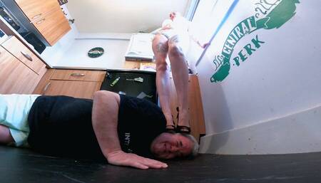 Stepping On His Head On The Kitchen Floor 3 FLOOR CAM