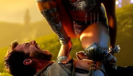 Extreme Trampling: Giantess Dancing In High Heels On Bound Slave