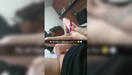 Wife Smokes and Cheats While Home Alone and Cucks Her Husband on Snapchat. Cumslut Can't Stop Cumming