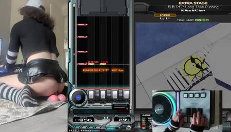 Femboy Raine Riding Toys While Playing Beatmania Iidx