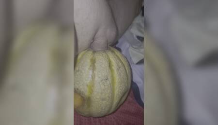 Playing with melon