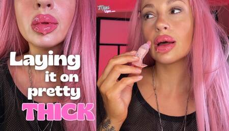 Laying It On Pretty Thick (extreme lipgloss & lip fetish)