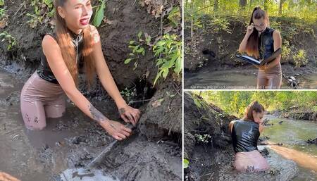Secret agent Nastya falls into a muddy trap