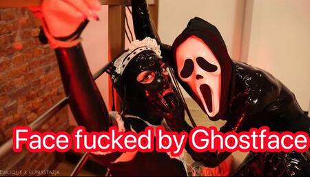 Latex maid facefucked by Ghostface