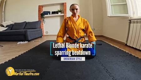 Laethal Blonde karate sparring beatdown ukrainian style