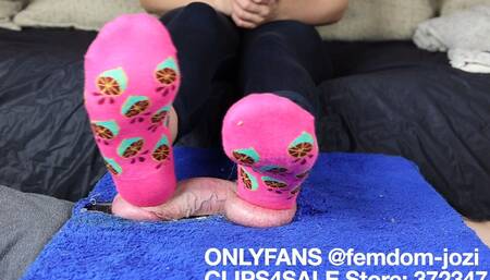 Cockbox CBT Trampling and Ballbusting with Amateur Feet in Socks