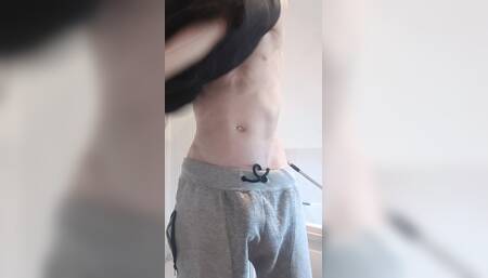 Hung bi chav top strip and cums all over