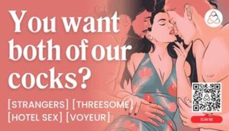 ASMR Audio Porn: MFM Threesome in a Hotel Room with Double Penetration & Cock Sharing