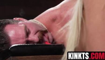 Blondie trans Aubrey Kate drills both my wet ass and throat