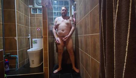 Jimbob Pissing on His Feet and Stomach