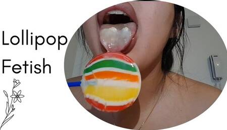 Having my sweet lollipop with oatmeal and yogurt for breakfast