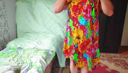 Cute trans girl posing in sunshine by the window