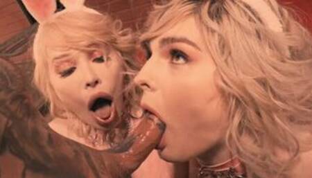 TS Girl Ella Hollywood In An Anal Threesome In A Barn