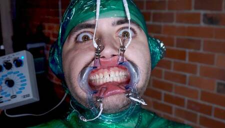 Facial Distortion - Haskell Holland and Elise Graves - Haskell's Face is Tormented with Electro Clamps, Cheek Spreader and Mouth Invasion!