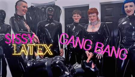 Sissy Latex Rubber Gangbang!