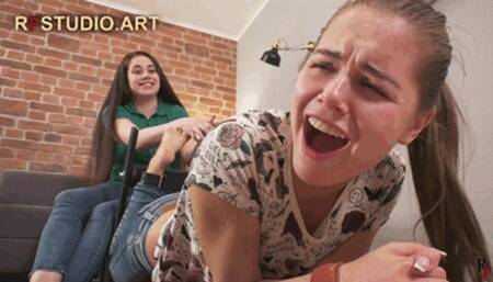 Tonya Tickles Leya - Merciless Foot Tickling on a Special Device (HD 720p MP4)