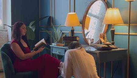 Silent Commands: Afternoon Reading with My Human Footstool _ Lexi Luxxe