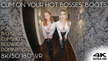 Cum on Your Hot MILF Bosses Boots - Bootjob & Blowjob in VR 180
