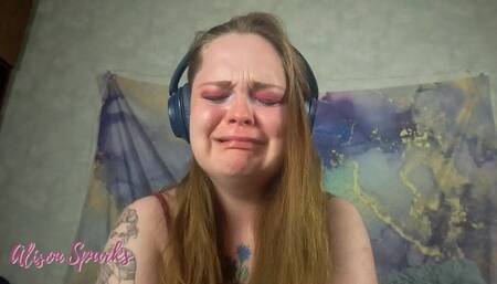 Very ugly and desperate crying after a long day - Alison Sparks has a long and emotional cry after a hard day - Crying fetish and dacryphilia