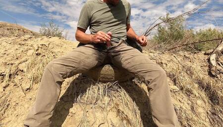 Spraying Piss During Field Work