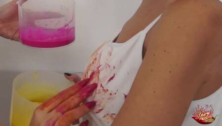 Brushing bodies with cum