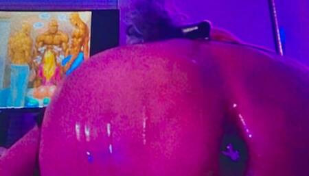 Sissy Kali Chanel in Stripper Heels and Leather Outfit Showing off Plug and Asspussy
