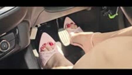 Fast Drive Wearing Pointy Sandals - Overview