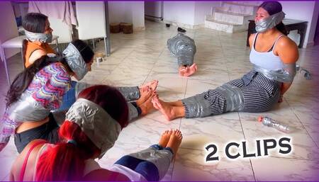 Spin the Bottle Bondage Game – Sock Gags, Tape Ties & Mummification (Vol. 1–2) (Full HD 1080p)