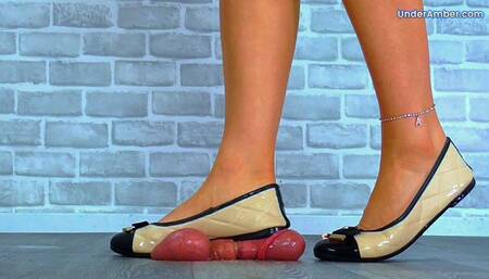 202. Goddess Amber - Twisting On Your Cock & Balls Until They Explode Under My Posh Ballet Flats - Bug Cam - Trample Trampling Crushing Crush Shoe Foot Feet Heel Worship Cleaning Gagging