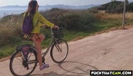 Public Nudity: Up-Skirt, No Panties Bike Ride