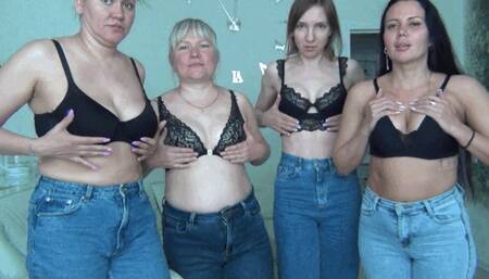 We tease you with our gorgeous bras and play with our boobs BG