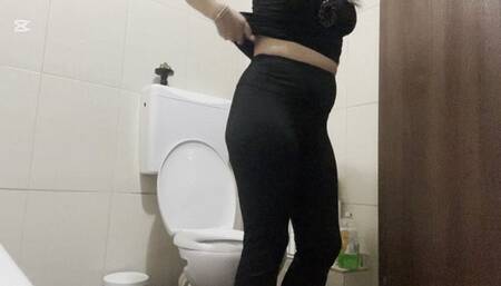 Clogged toilet after toilet dumpingg