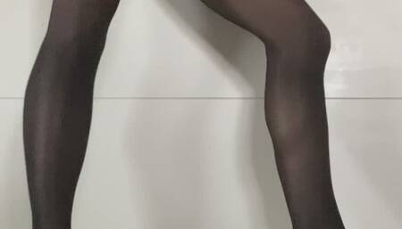 black Wolford Fatal Neon seamless pantyhose without panties nylonfetish video