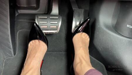 Driving with Louboutins and barefoot
