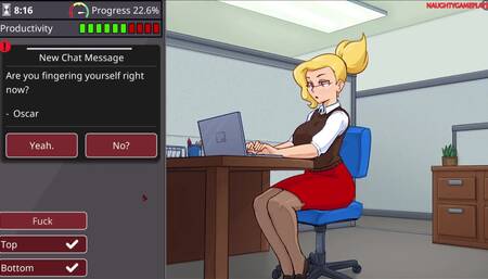 Barely Working - Busty Blonde Fucked by Everyone in the Office - 3D Porn Game