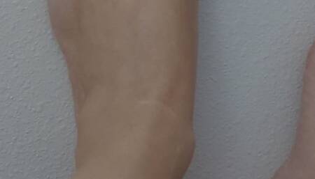 Up against white wall