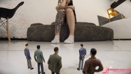 "Micro Servant Army Worships Giantess Sarah's Feet | POV" - 4K