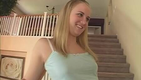 Tempting blonde teen gets a creampie after a hard fuck