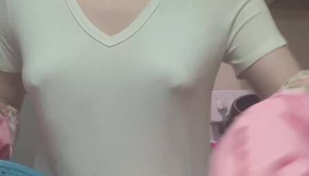 Washing Dishes In a White Dress Pt 1